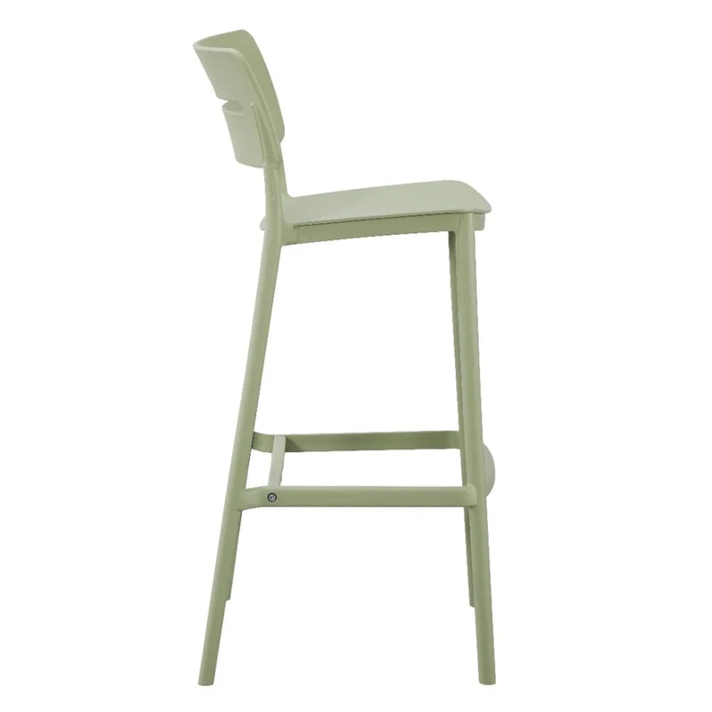 Set de 2 Sillas para Bar Manila, Verde, con Espaldar Rectangular y Diseño Moderno
