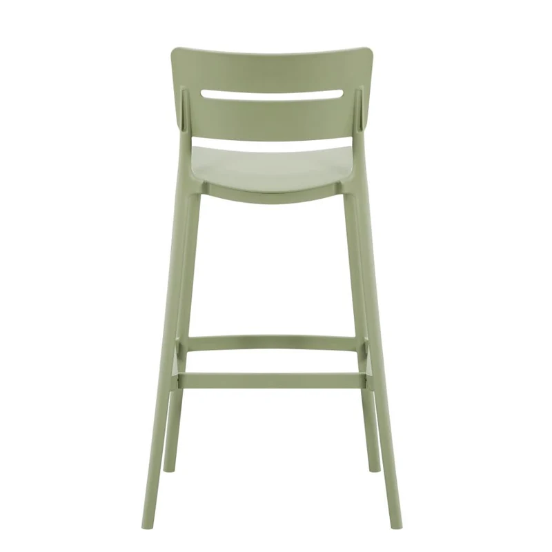 Set de 2 Sillas para Bar Manila, Verde, con Espaldar Rectangular y Diseño Moderno