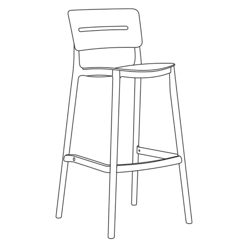 Set de 2 Sillas para Bar Manila, Verde, con Espaldar Rectangular y Diseño Moderno