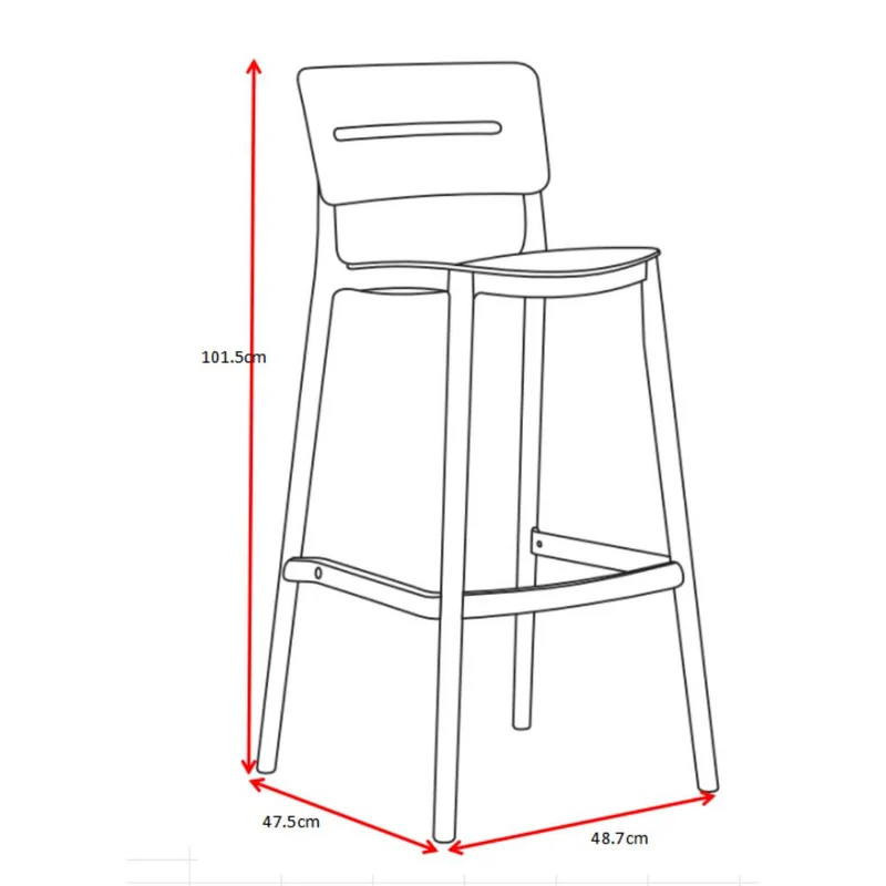 Set de 2 Sillas para Bar Manila, Verde, con Espaldar Rectangular y Diseño Moderno