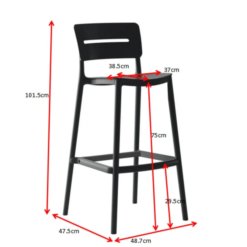 Set de 2 Sillas para Bar Manila, Verde, con Espaldar Rectangular y Diseño Moderno
