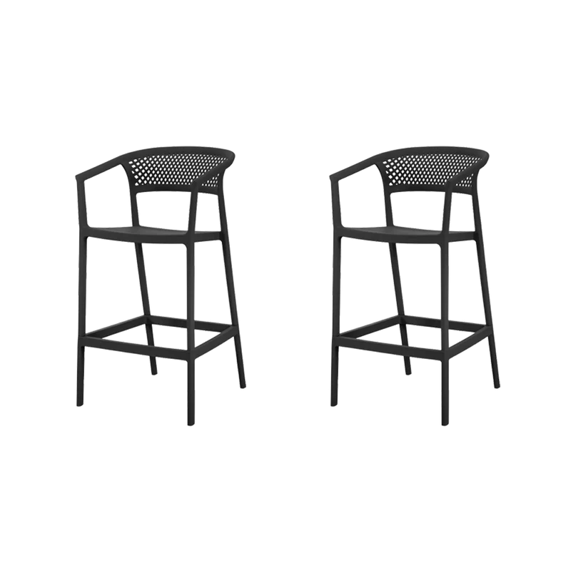 Set de 2 Sillas para Bar Salvador, Negro, con Reposa Pies Doble Proposito