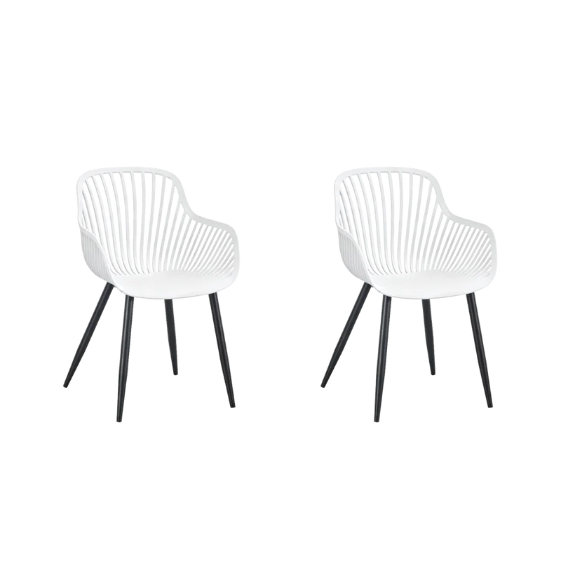Set de 2 Sillas Victoria, Blanco, con Espaldar Minimalista y Diseño Moderno