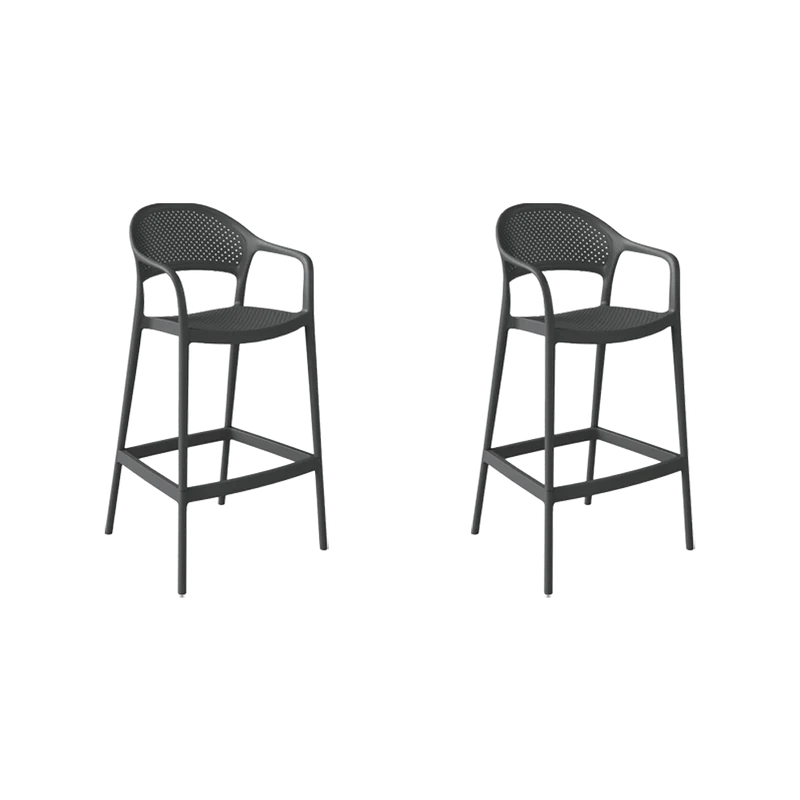 Set de 2 Sillas para Bar Curitiva, Negro, con Reposa Pies Doble Proposito