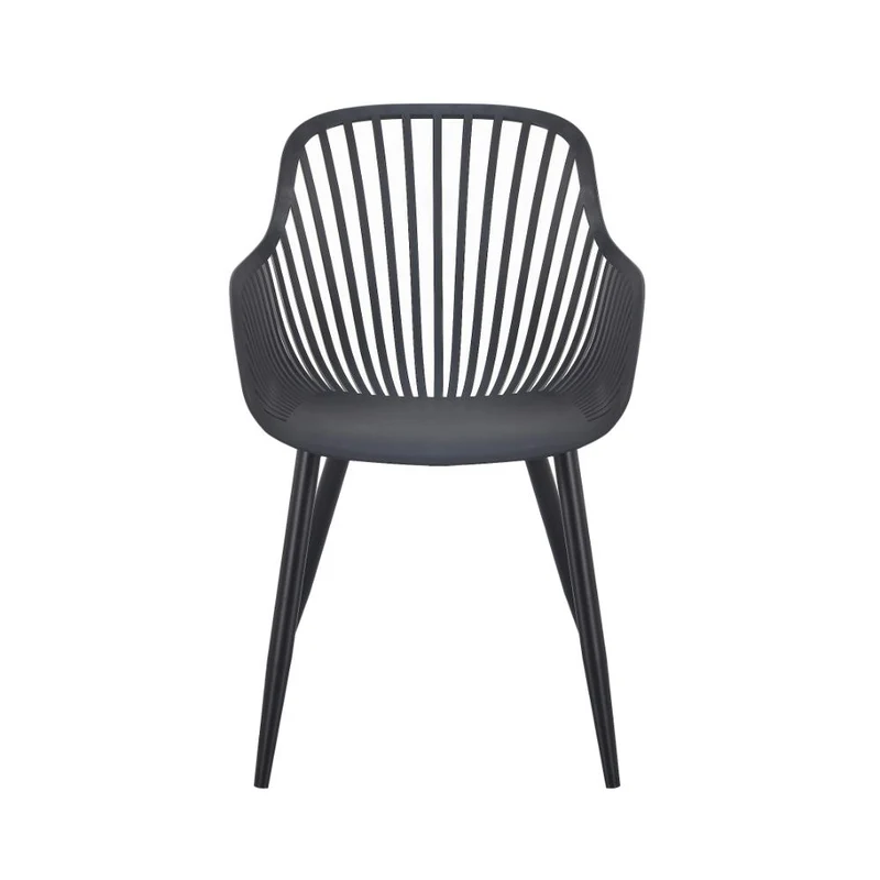 Set de 2 Sillas Victoria, Negro, con Espaldar Minimalista y Diseño Moderno