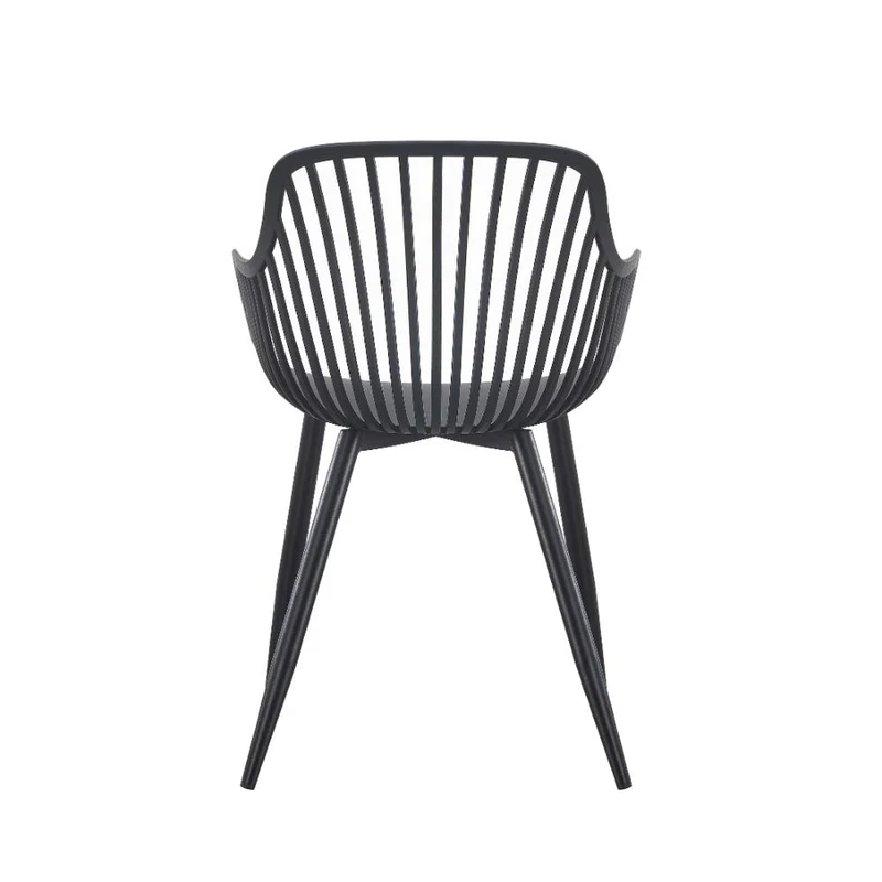 Set de 2 Sillas Victoria, Negro, con Espaldar Minimalista y Diseño Moderno