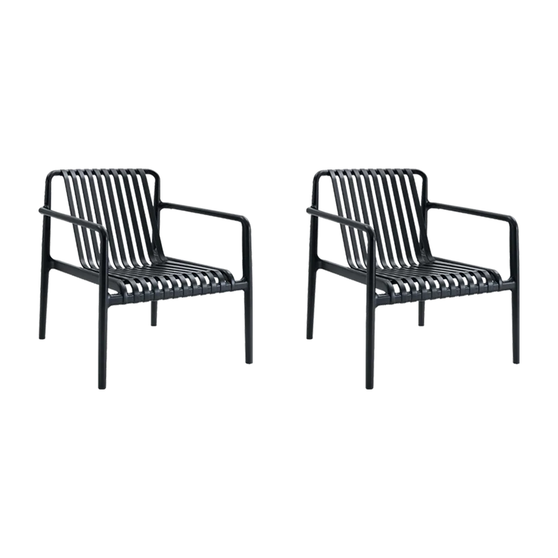 Set de 2 Sillas Lounge Parma, Negro, con Espaldar y Diseño Moderno