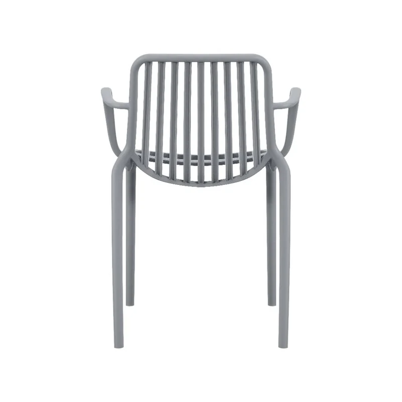 Set de 2 Sillas Parma, Gris, con Espaldar en Rayas y Diseño Minimalista