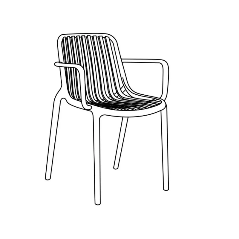 Set de 2 Sillas Parma, Gris, con Espaldar en Rayas y Diseño Minimalista