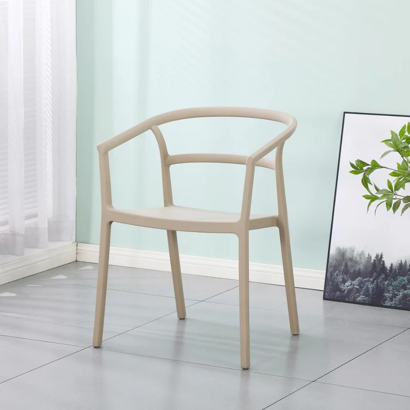Set de 2 Sillas Porto, Taupe, con Espaldar Minimalista y Diseño Moderno