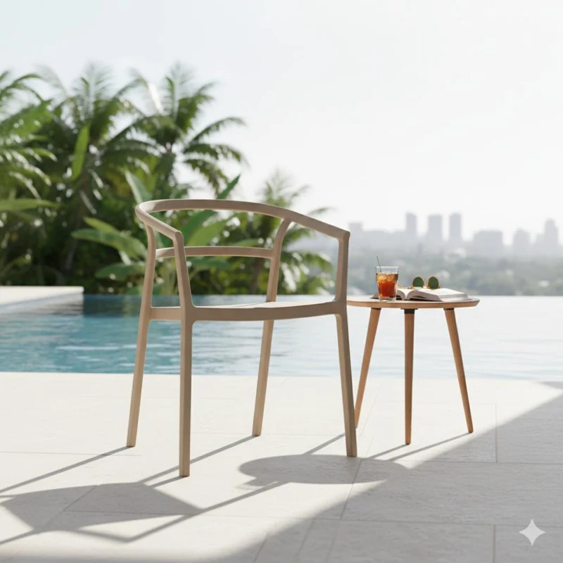 Set de 2 Sillas Porto, Taupe, con Espaldar Minimalista y Diseño Moderno