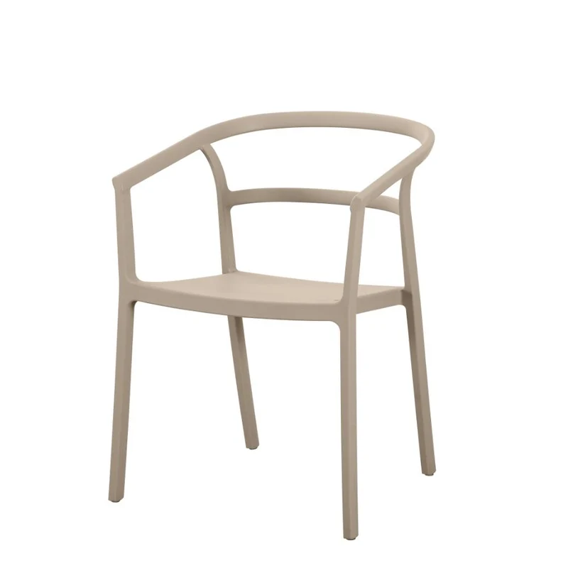 Set de 2 Sillas Porto, Taupe, con Espaldar Minimalista y Diseño Moderno