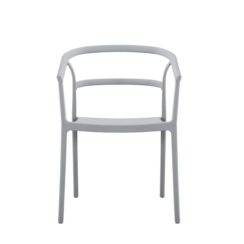 Set de 2 Sillas Porto, Gris, con Espaldar Minimalista y Diseño Moderno