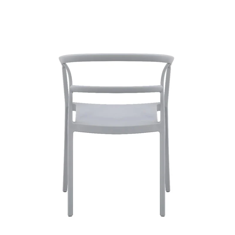 Set de 2 Sillas Porto, Gris, con Espaldar Minimalista y Diseño Moderno