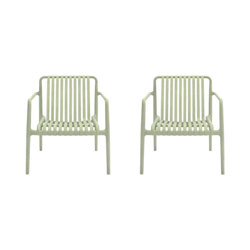 Set de 2 Sillas Lounge Parma, Verde, con Espaldar y Diseño Moderno