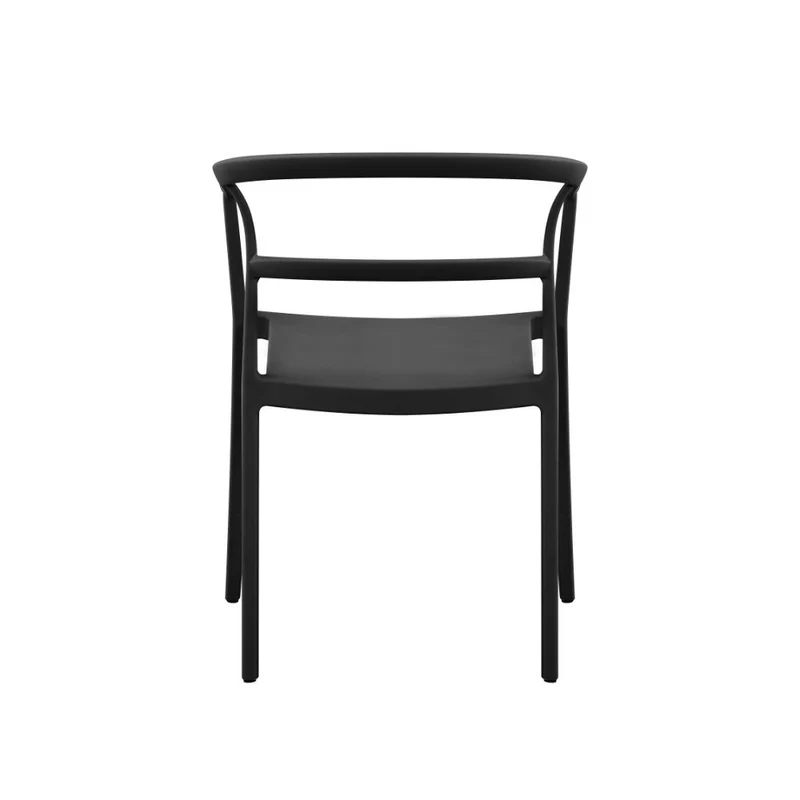 Set de 2 Sillas Porto, Negro, con Espaldar Minimalista y Diseño Moderno