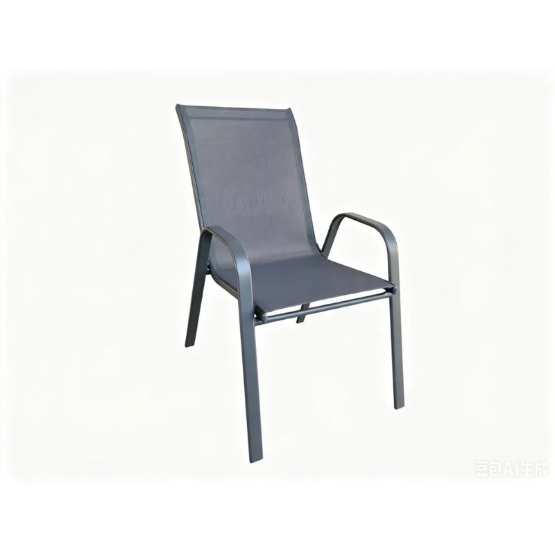 Set de 2 Sillas de Terraza Char, Gris, con Brazos y Patas de Metal