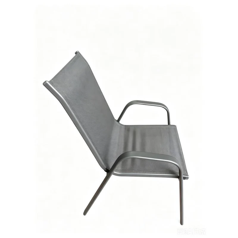 Set de 2 Sillas de Terraza Char, Gris, con Brazos y Patas de Metal