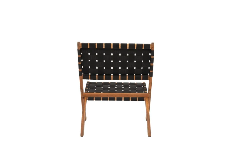Silla Plegable de Madera para Exterior Eris, Negro, Diseño Fresco y Moderno
