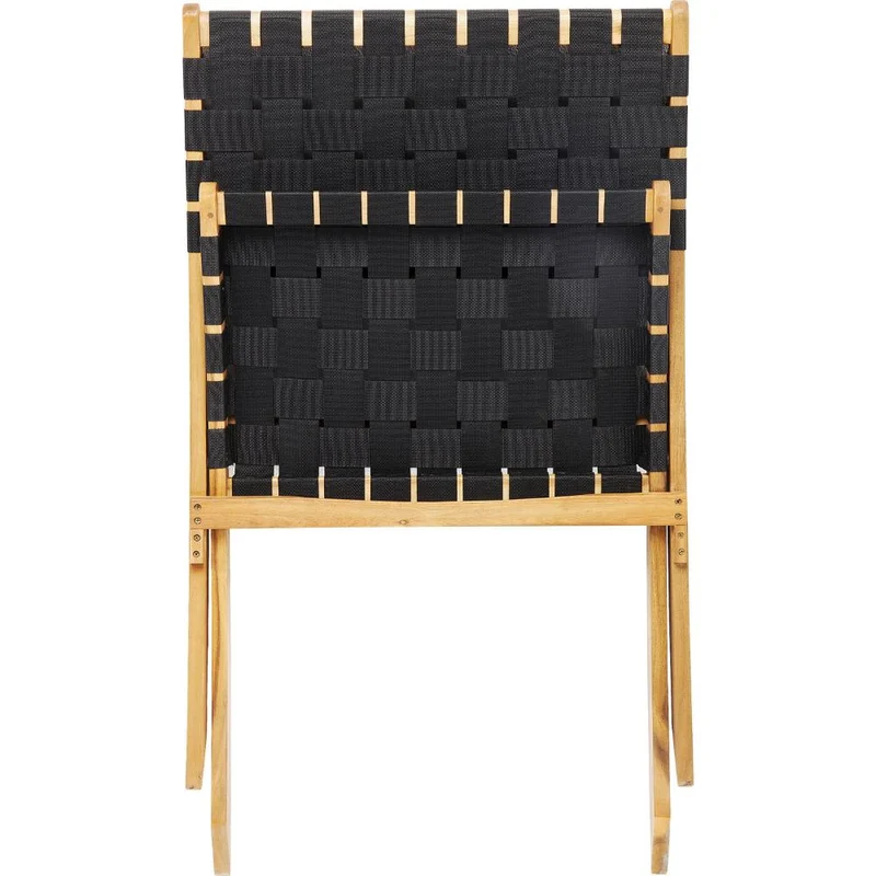 Silla Plegable de Madera para Exterior Eris, Negro, Diseño Fresco y Moderno