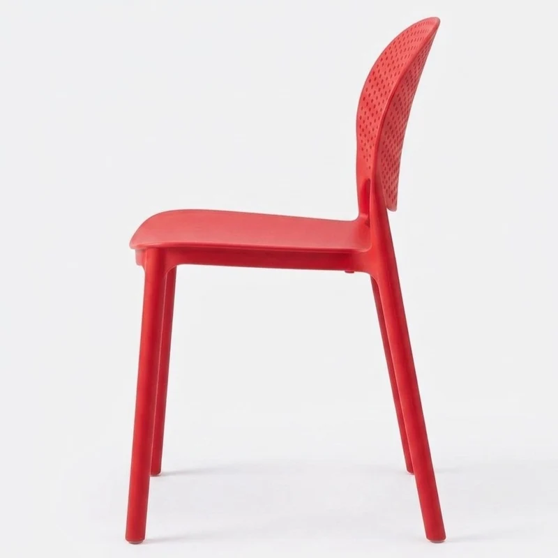 Set de 4 Sillas Florida, Color Rojo, con Espaldar y Diseño Moderno