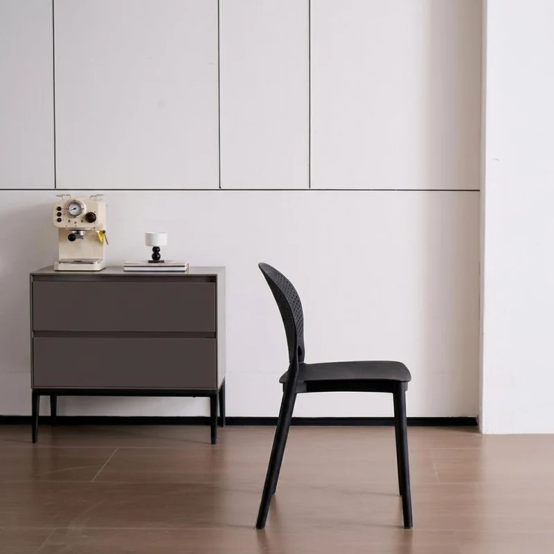 Set de 2 Sillas Florida, Color Negro, con Espaldar y Diseño Moderno