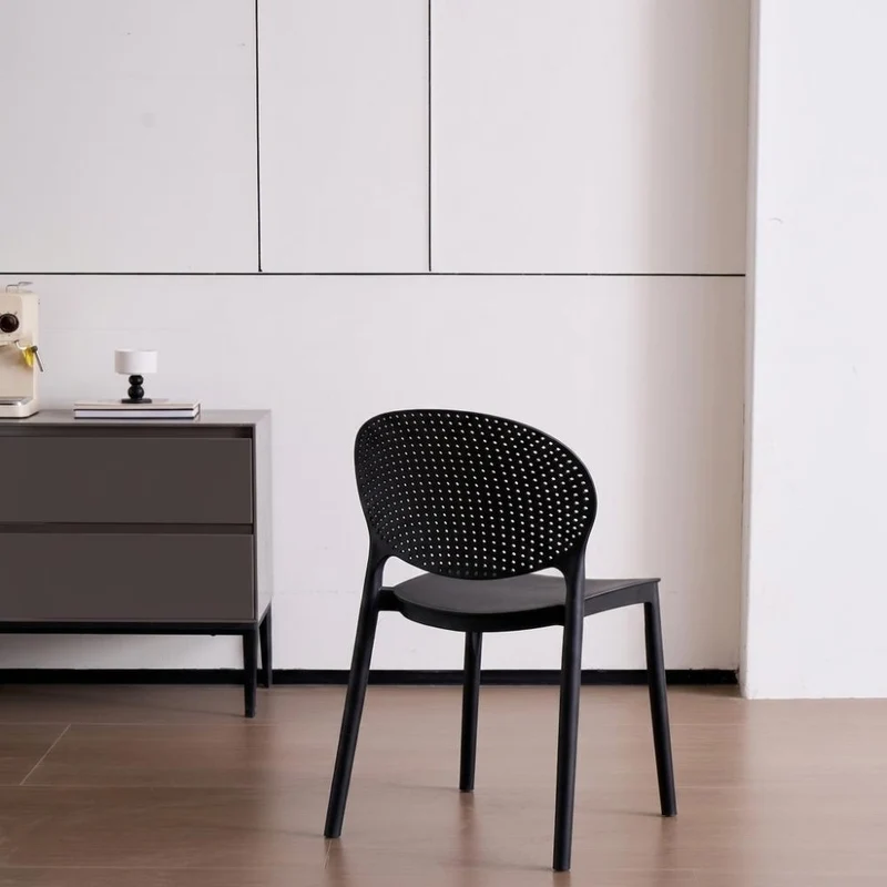 Set de 2 Sillas Florida, Color Negro, con Espaldar y Diseño Moderno
