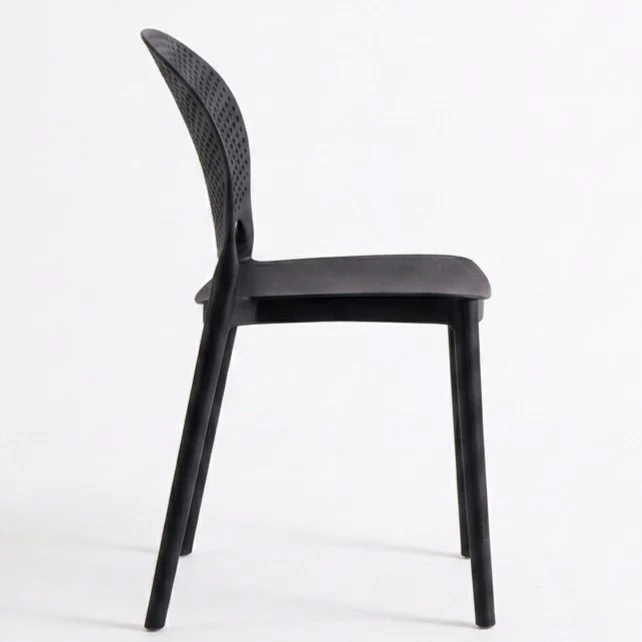 Set de 2 Sillas Florida, Color Negro, con Espaldar y Diseño Moderno