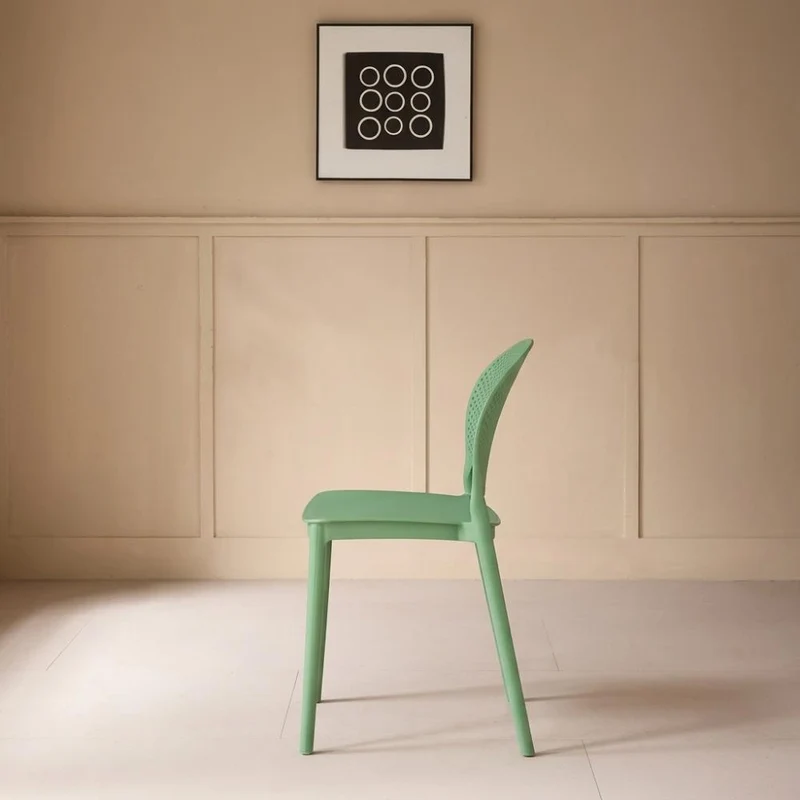 Set de 4 Sillas Florida, Color Verde, con Espaldar y Diseño Moderno