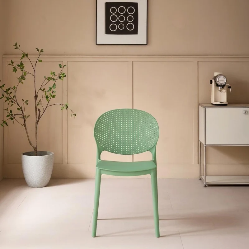 Set de 2 Sillas Florida, Color Verde, con Espaldar y Diseño Moderno