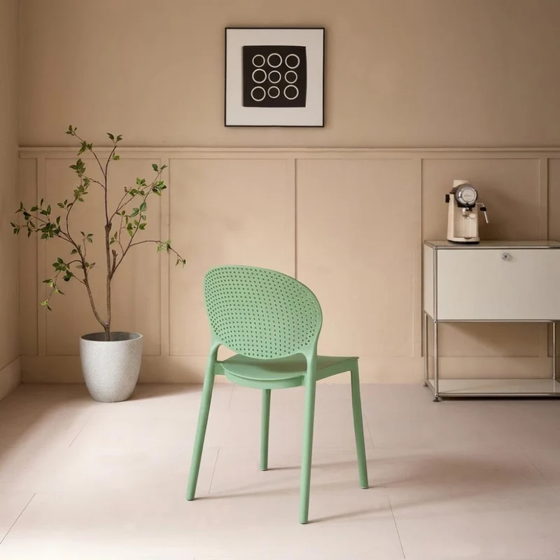 Set de 2 Sillas Florida, Color Verde, con Espaldar y Diseño Moderno