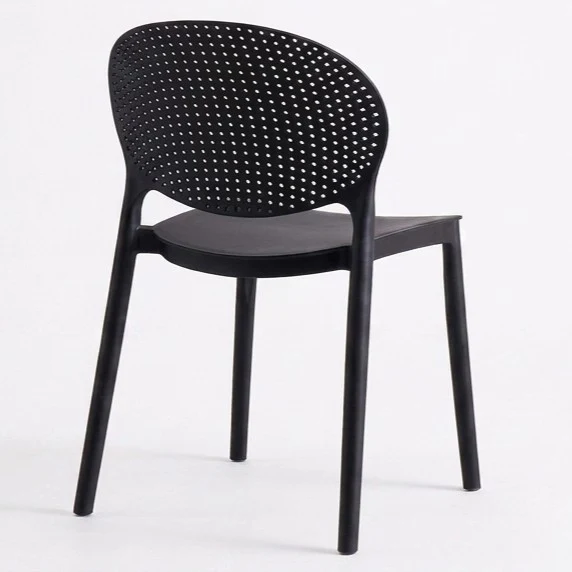 Set de 4 Sillas Florida, Color Negro, con Espaldar y Diseño Moderno