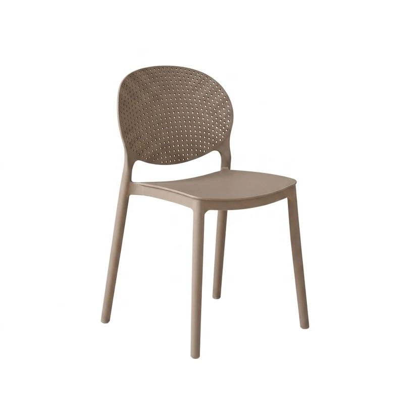 Set de 4 Sillas Florida, Color Taupe, con Espaldar y Diseño Moderno