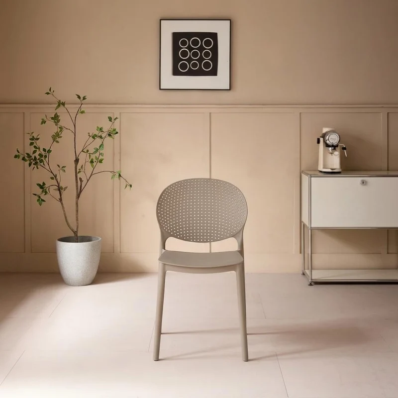 Set de 2 Sillas Florida, Color Taupe, con Espaldar y Diseño Moderno