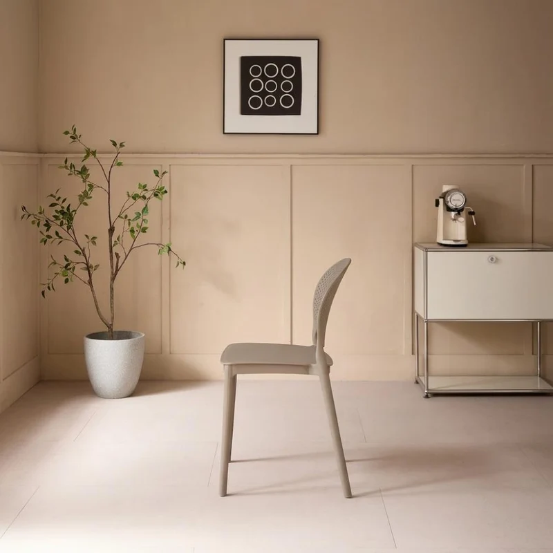 Set de 2 Sillas Florida, Color Taupe, con Espaldar y Diseño Moderno