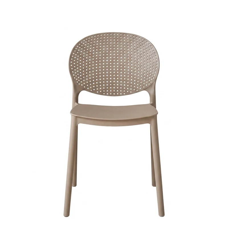 Set de 2 Sillas Florida, Color Taupe, con Espaldar y Diseño Moderno