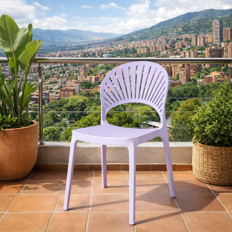 Set de 2 Sillas Paraíso, Color Lila, con Espaldar y Diseño Moderno