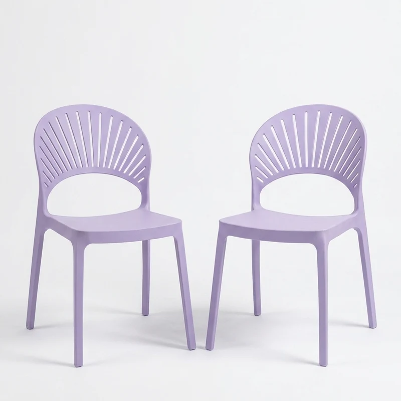 Set de 2 Sillas Paraíso, Color Lila, con Espaldar y Diseño Moderno