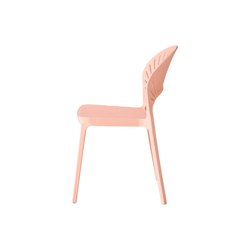 Set de 4 Sillas Paraíso, Color Mandarina, con Espaldar y Diseño Moderno