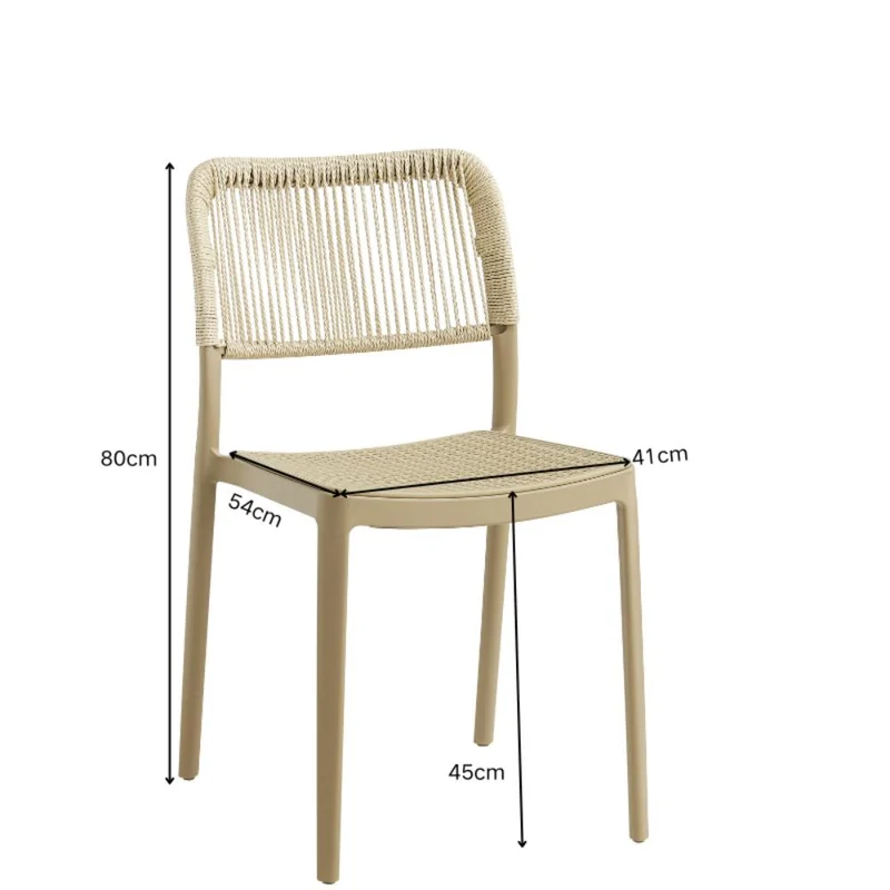 Set de 2 Sillas Austin, Color Taupe, con Espaldar Tejido