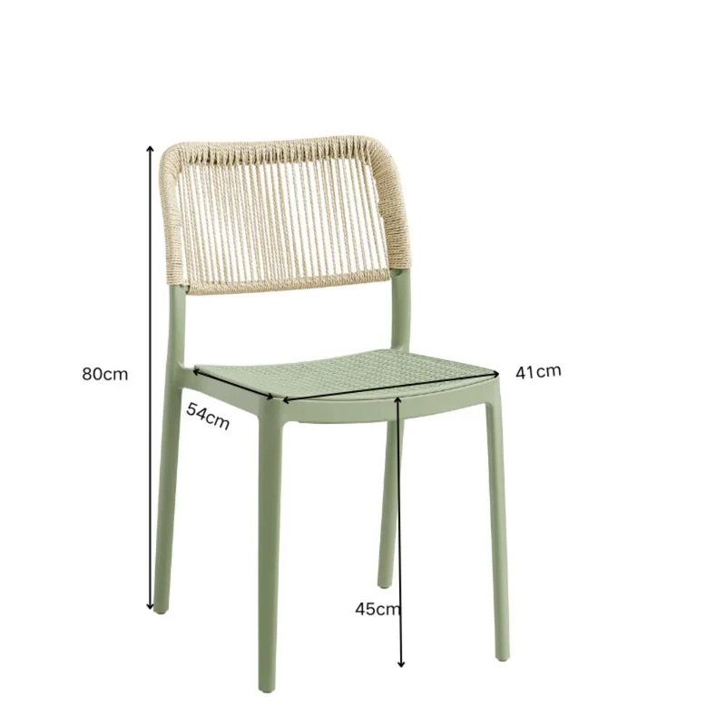Set de 2 Sillas Austin, Color Verde Olivo, con Espaldar Tejido