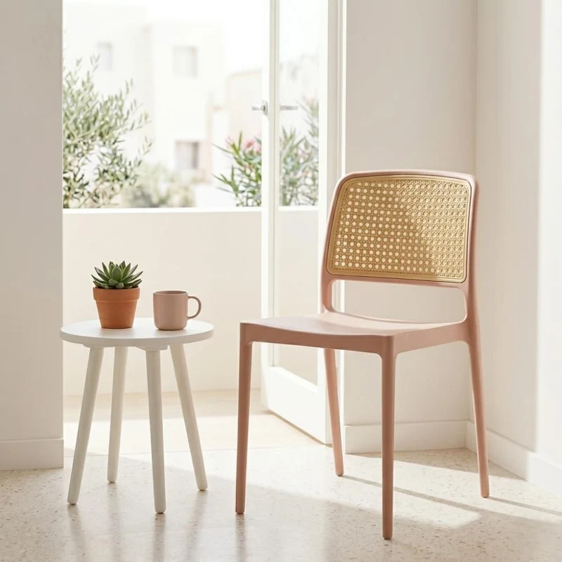 Set de 2 Sillas Texas, Color Terracota y Beige, con Espaldar Transpirable