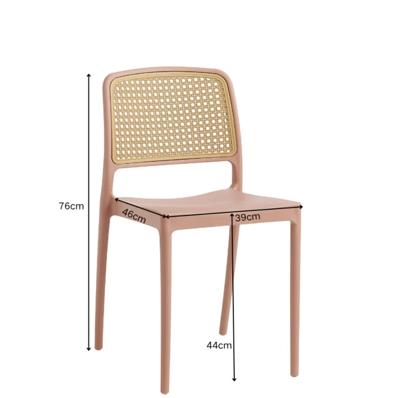 Set de 2 Sillas Texas, Color Terracota y Beige, con Espaldar Transpirable
