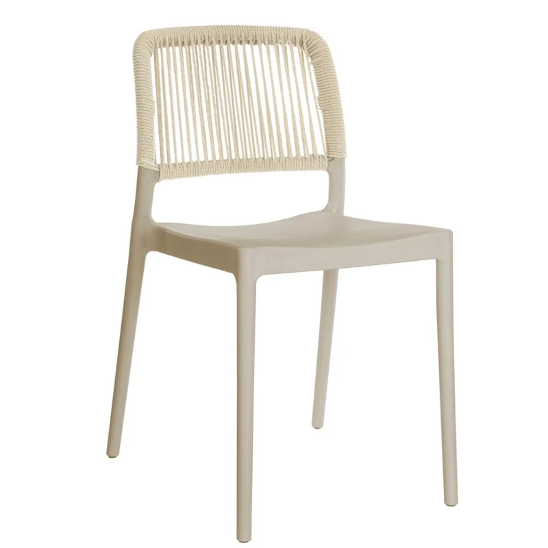 Set de 2 Sillas Houston, Color Taupe, con Espaldar Tejido