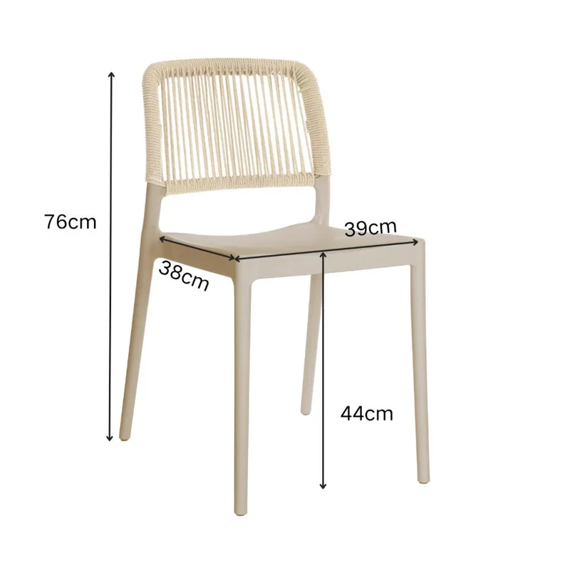 Set de 2 Sillas Houston, Color Taupe, con Espaldar Tejido