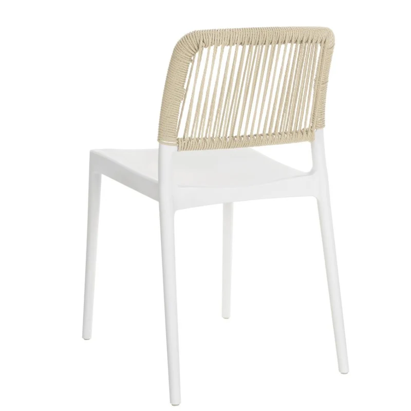 Set de 4 Sillas Houston, Color Blanco, con Espaldar Tejido