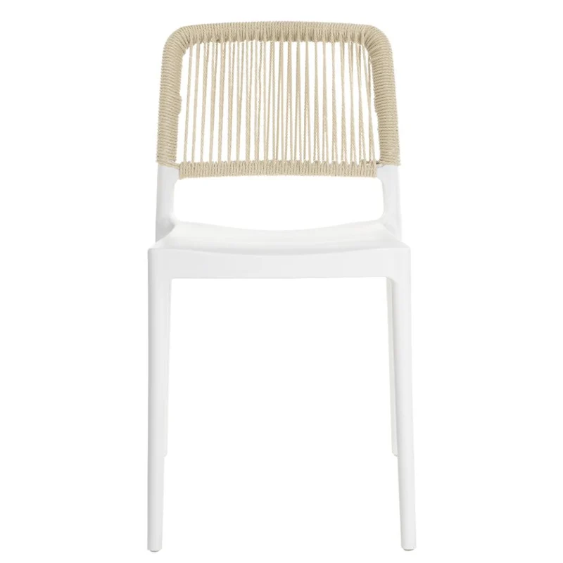 Set de 4 Sillas Houston, Color Blanco, con Espaldar Tejido