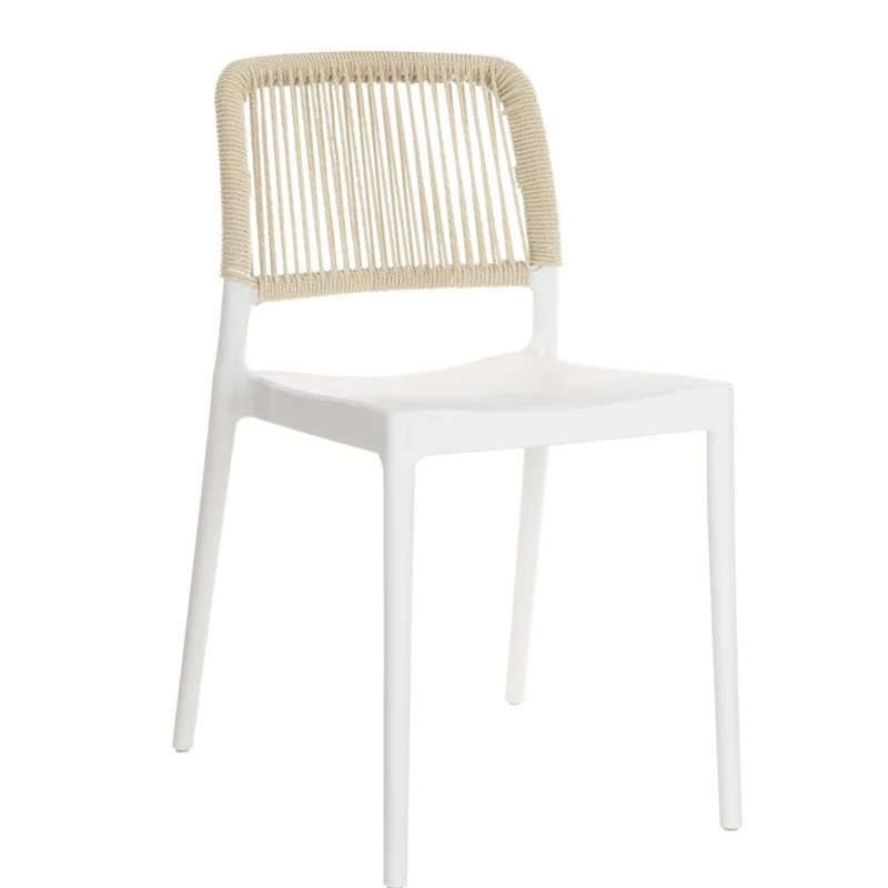 Set de 4 Sillas Houston, Color Blanco, con Espaldar Tejido