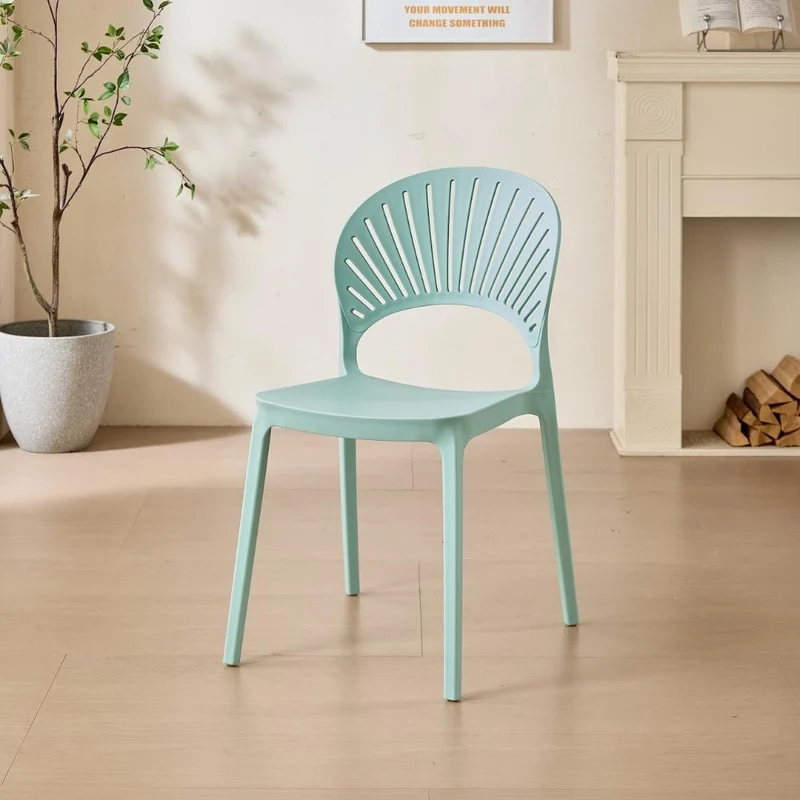 Set de 2 Sillas Paraíso, Color Azul Claro, con Espaldar y Diseño Moderno