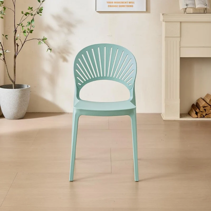 Set de 2 Sillas Paraíso, Color Azul Claro, con Espaldar y Diseño Moderno